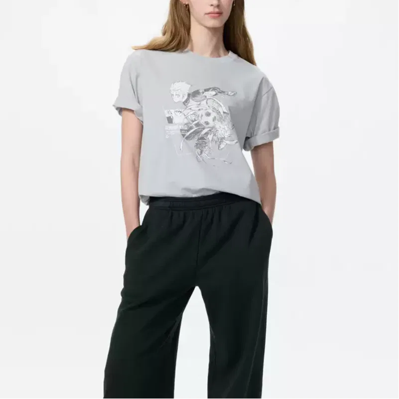 Футболка Uniqlo x LANSEJIANYU,LIANMINGKUAN SS26 серая — фото 4