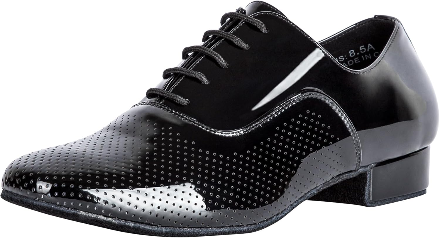 

Дышащие мужские латинские танцевальные туфли Linodes с кожаной подошвой 3 см для бальных танцев, сальсы, танго, вальса, персонажные туфли, черный