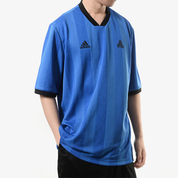Футболка soccer/football sports round neck short sleeve jersey blue Adidas, синий — фото 3
