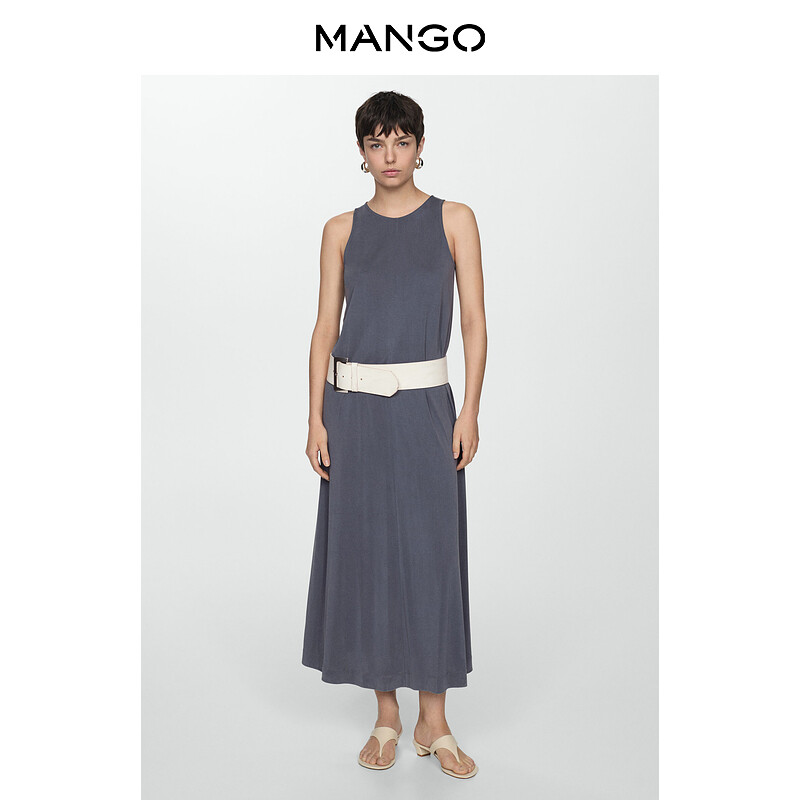 

Женское платье Mango из смесовой ткани, синий