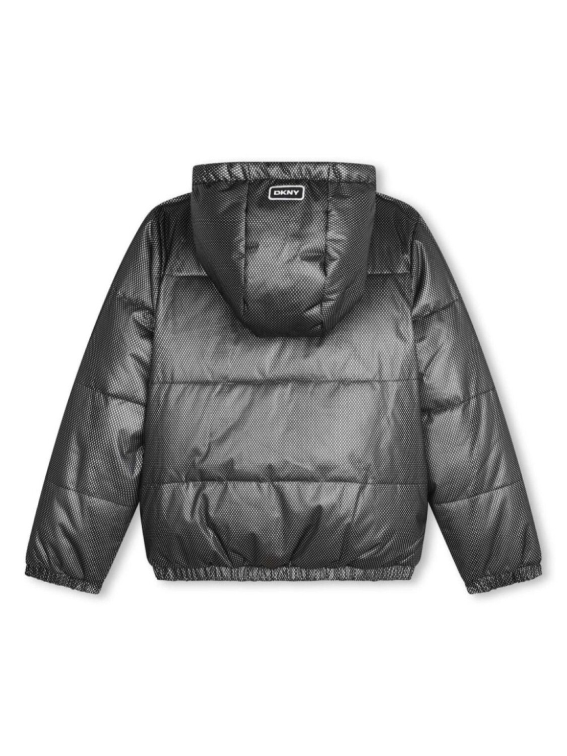 Dkny Kids двусторонняя куртка-пуховик с логотипом, черный — фото 2