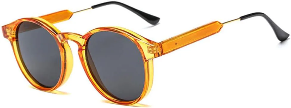 

Модные круглые солнцезащитные очки для женщин и мужчин, унисекс, в большой оправе, в стиле ретро, ​​оранжевые, с защитой от УФ-излучения UV400 generic, Orange-black