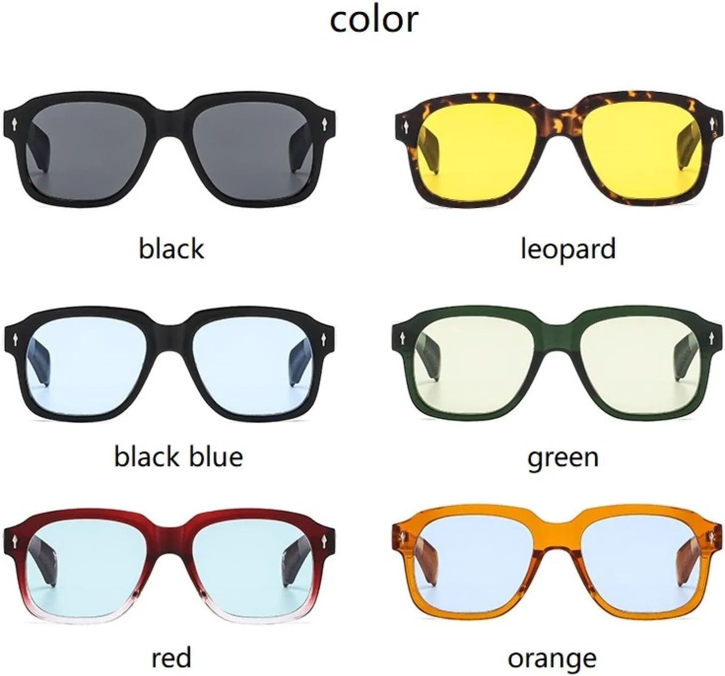 

Солнцезащитные очки с защитой от УФ-излучения UV400 | Rivets Punk | Для женщин и мужчин | Для занятий спортом на открытом воздухе и вождения DSVIGF, Leopard Yellow