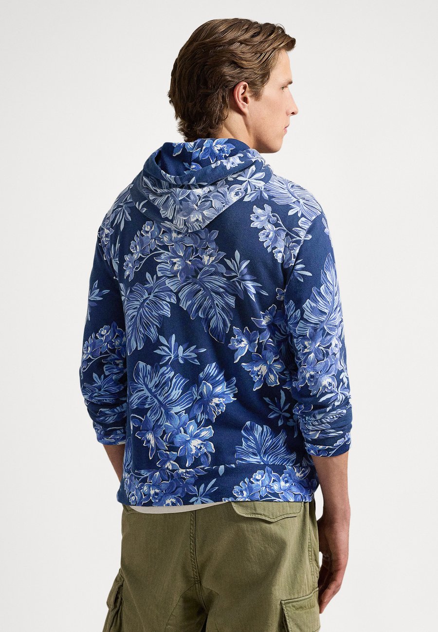 Толстовка Polo Ralph Lauren TROPICAL-PRINT SPA TERRY HOODIE, Tropical Newport Navy/Black — фото 3