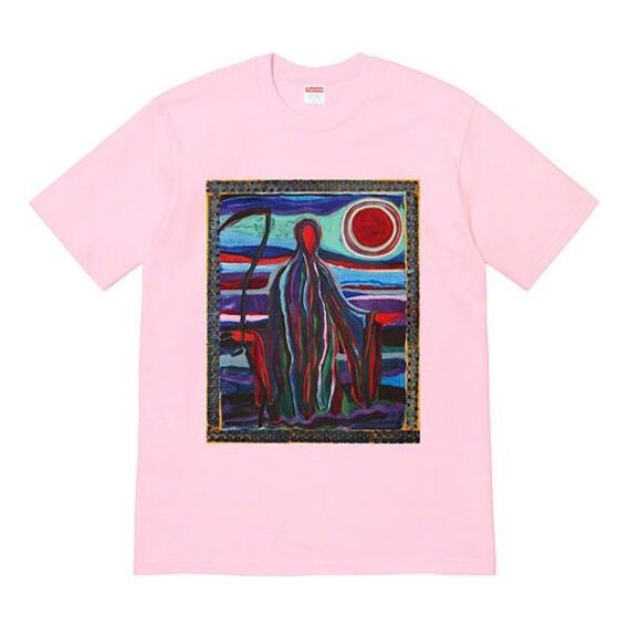 

Футболка ss19 reaper tee printing short sleeve pink Supreme, розовый