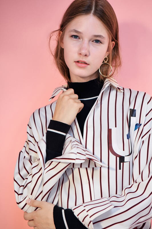 

Асимметричная рубашка в полоску Lily Apparel, бежевый