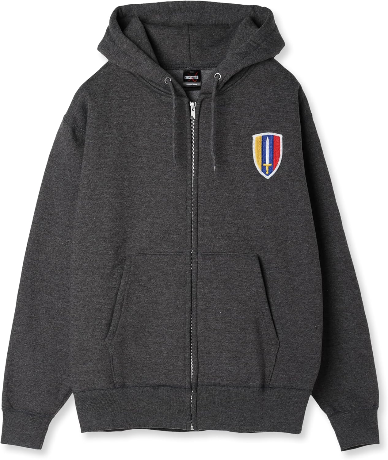 

Толстовка с капюшоном в стиле F, нашивка с гербом армии США, флисовая подкладка, толстовка на молнии, цвет угольно-серый F-Style