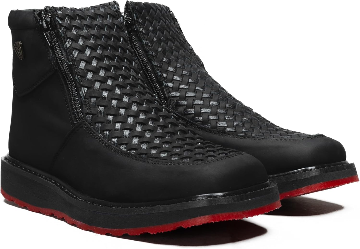 

Мужские ботинки Rodeo Cartie Marcoa современного стиля Basken с плетеной отделкой/кожаной косой, с двойной молнией, противоскользящие, черный