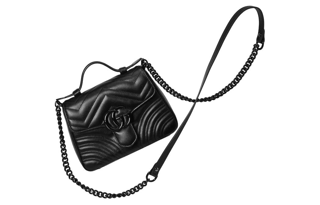 Женская миниатюрная сумка GUCCI GG Marmont из стеганой кожи — фото 2