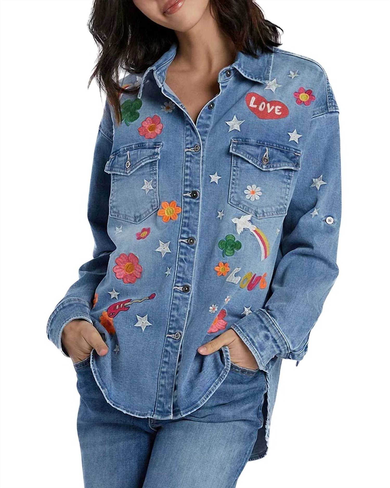 

Фестивальная вышитая рубашка из денима Billy T, цвет denim