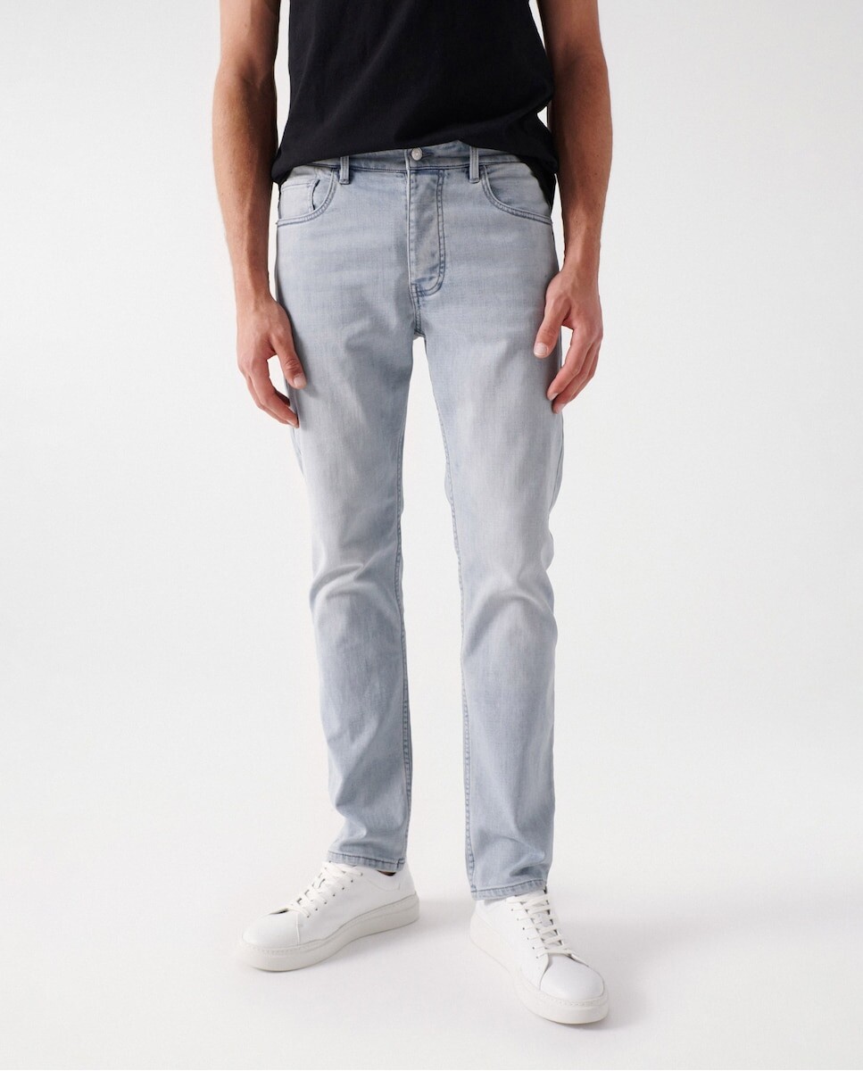 

Потертые синие мужские джинсы узкого кроя Salsa Jeans, синий
