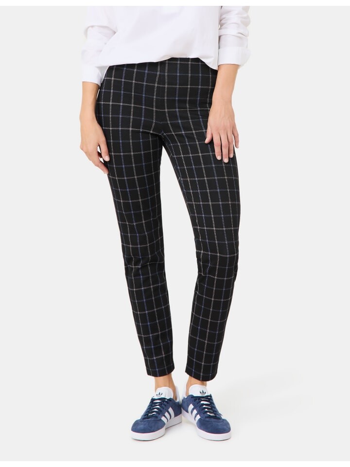 

Тканевые брюки Gerry Weber Freizeit verkürzt, цвет black/sky/white check