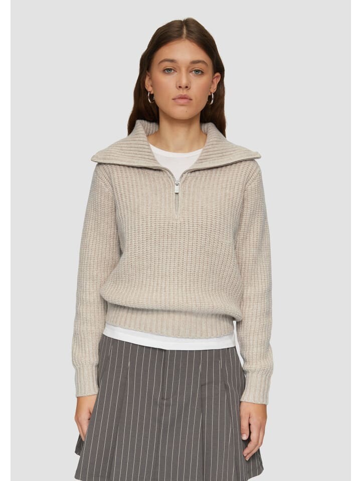 

Пуловер QS Strickpullover langarm, бежевый