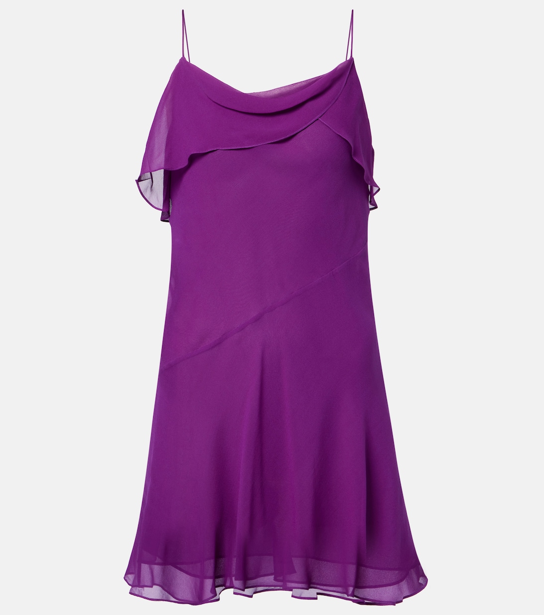

Прозрачное мини-платье из шифона с драпировкой Acne Studios, Berry Purple