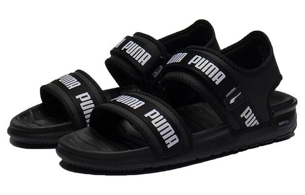 Сандалии softride slide 'wordmark - black white' Puma, черный — фото 3