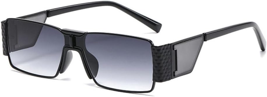 

Солнцезащитные очки в стиле ретро-стимпанк прямоугольной формы для женщин, градиентные линзы, защита от УФ-излучения UV400; солнцезащитные очки в стиле панк для мужчин LANGSER, Black Gray Gradient