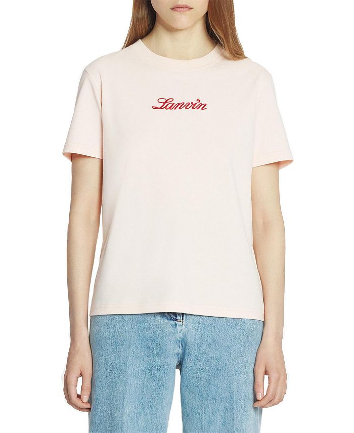 

Вышитая футболка Lanvin, розовый
