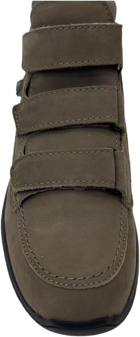 Повседневные ботинки до щиколотки, хаки нубук, тройные застежки-липучки, подошва TPR, для походов и прогулок Generic — фото 3