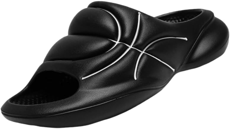 

Мужские слипоны для баскетбола, повседневные и легкие сандалии с открытым носком из материала EVA, подходят для ношения дома, на улице, на пляже и в душе Hoalox, черный