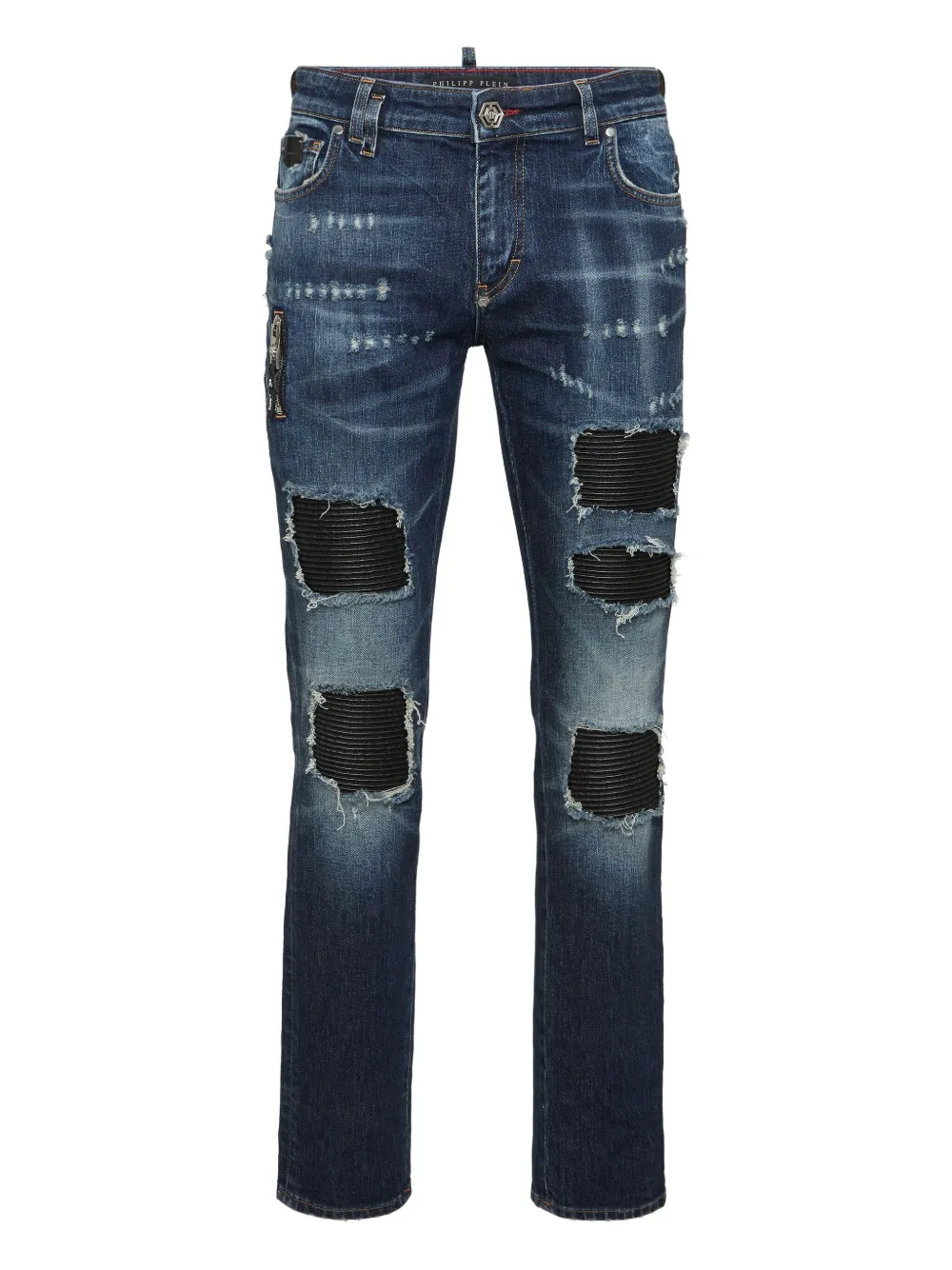 

Джинсы с эффектом потертости Philipp Plein, синий