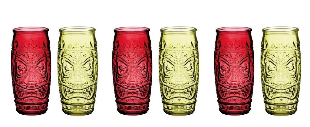 

Набор из 6 стаканов для коктейлей BARCRAFT TIKI 600мл желтый красный KitchenCraft Creaflor
