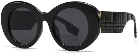 

Винтажные круглые солнцезащитные очки в разноцветную полоску 2027 года для женщин и мужчин, модные большие солнцезащитные очки для женщин MTZJH, Black3179