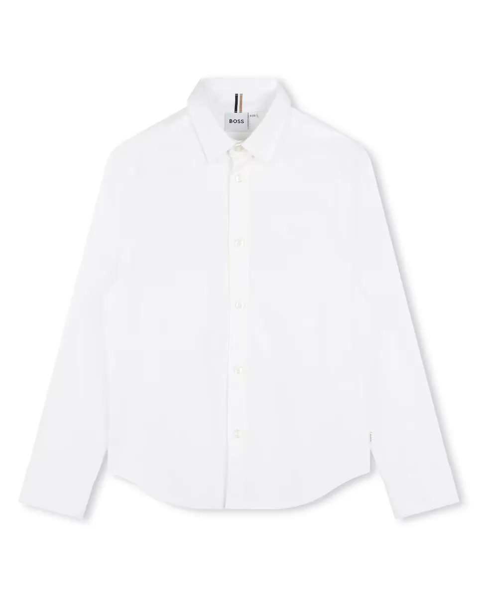 

Рубашка для мальчика с длинными рукавами из 100% хлопка BOSS Kidswear, белый