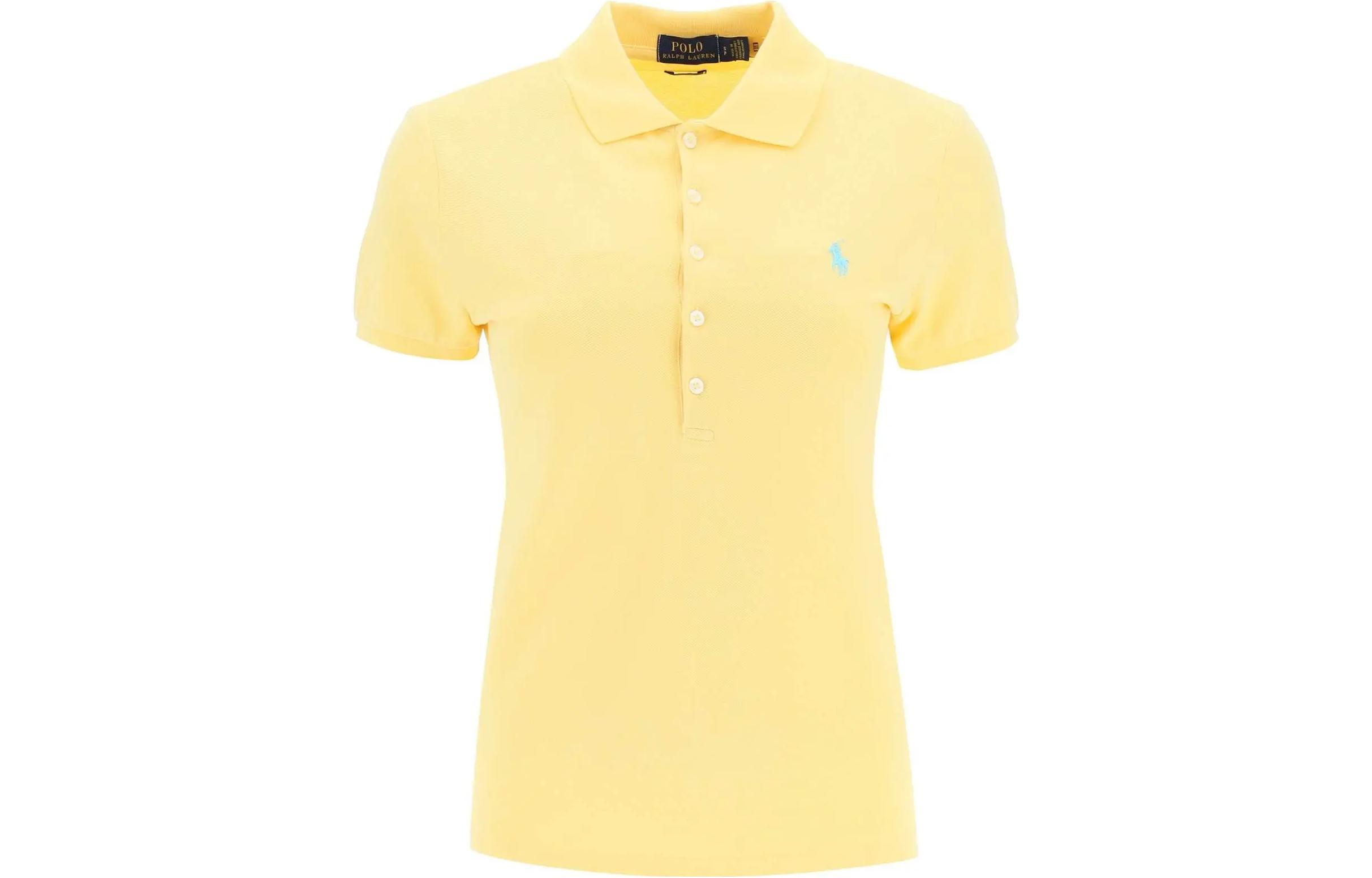 Облегающая поло с эластаном Polo Ralph Lauren, желтый — фото 3