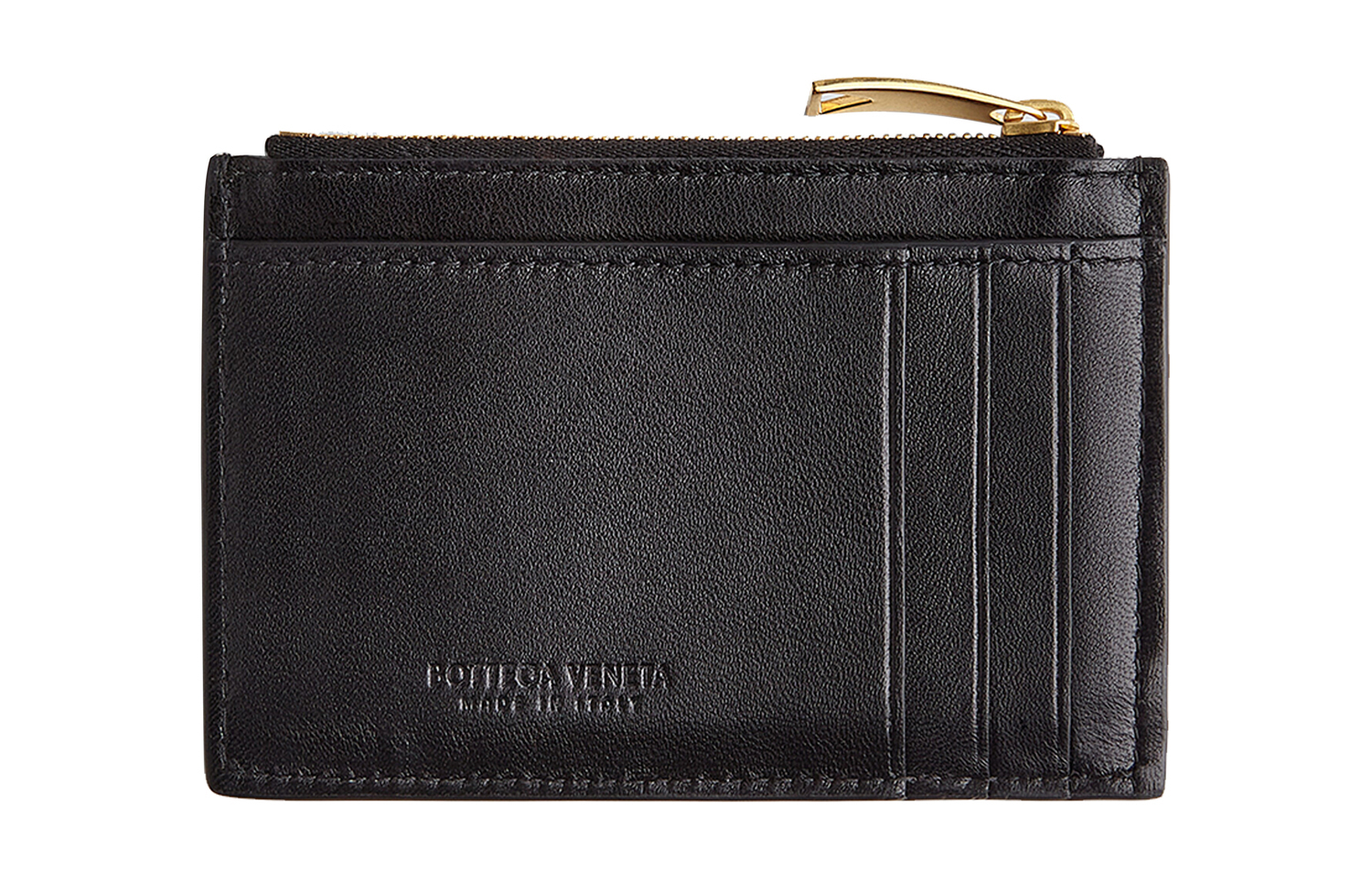 Кошелёк унисекс чёрный из кожи коровы и овчины Bottega Veneta — фото 2