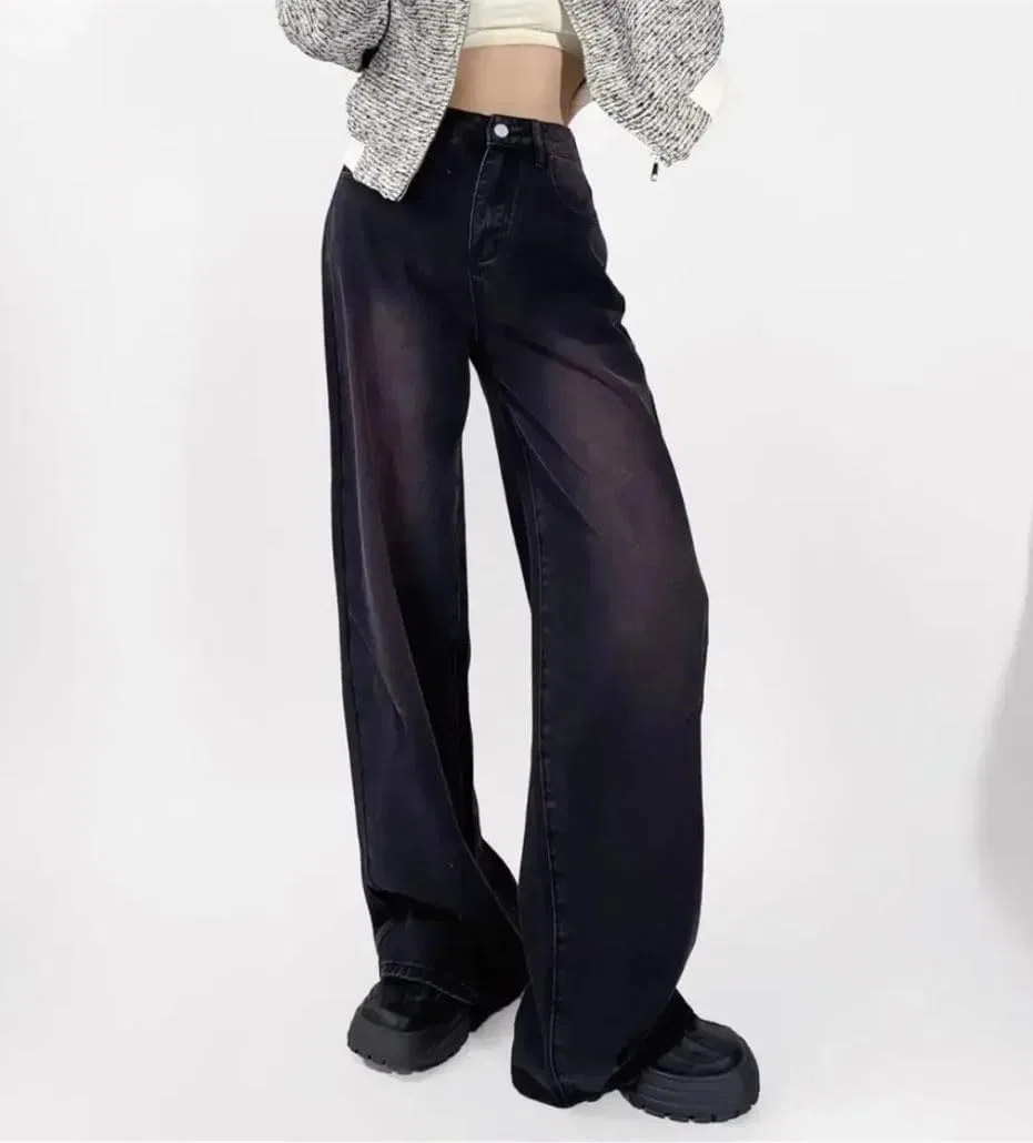 Джинсы Wide Leg Jeans, черный — фото 3