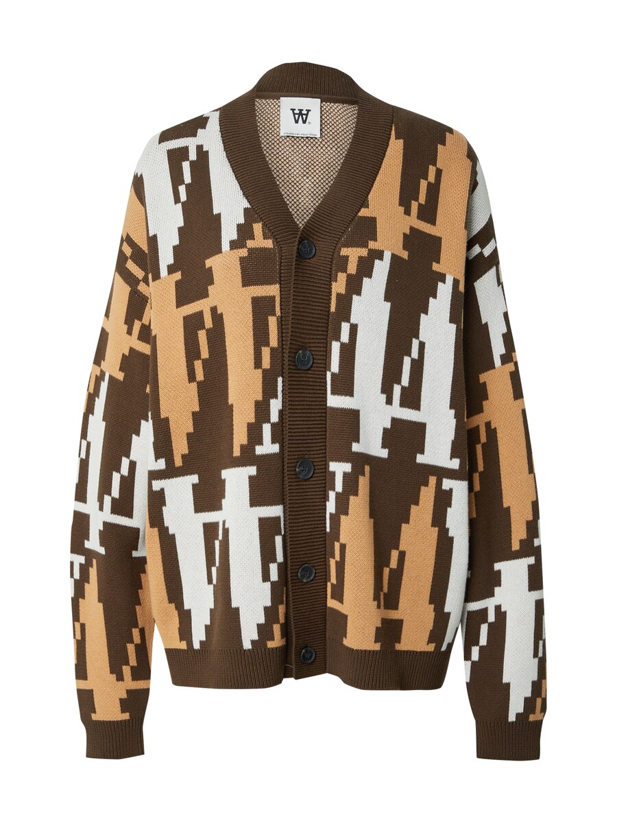 

Вязаный кардиган WOOD WOOD Leo, цвет Cappuccino/Dark brown