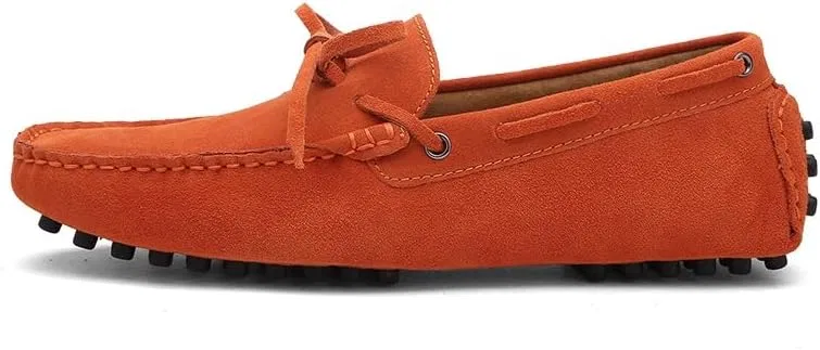 Мокасины мужские, замшевая кожа, Loafers for Men, оранжевый PUGHGAETZF — фото 2