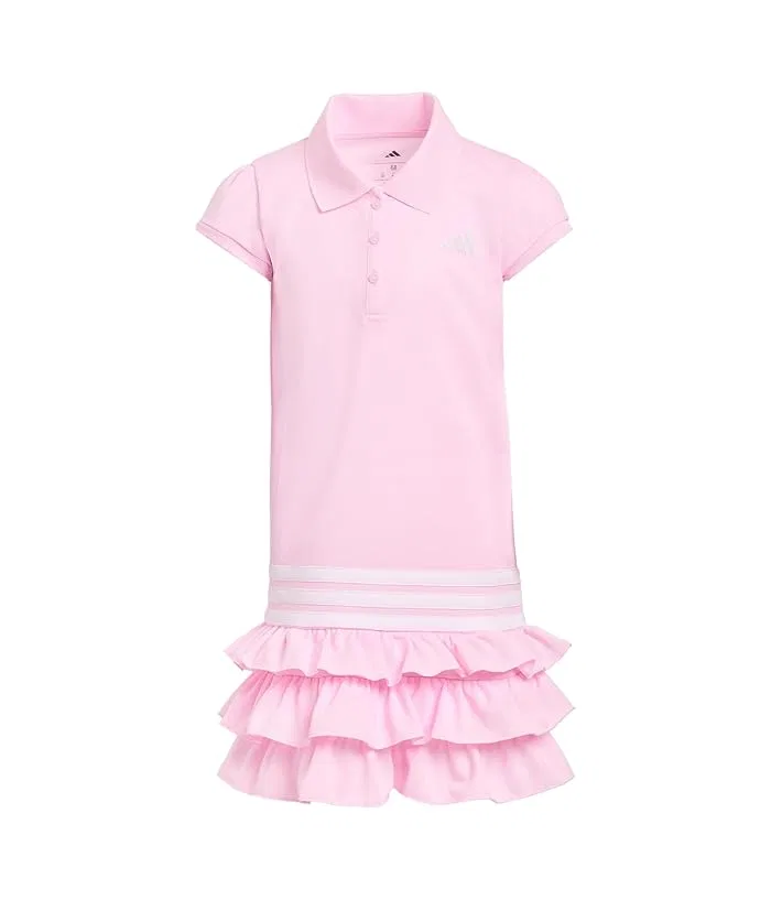Платье поло с оборками из переработанного полиэстера Adidas Kids, Grey W Black Melange