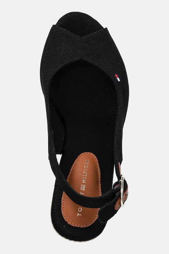 Сандалии Flag High Wedge Espadrille на ремешке Tommy Hilfiger, черный — фото 4