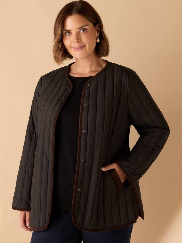 

Куртка с вельветовым воротником и стёганой отделкой Curve Live Unlimited, Black