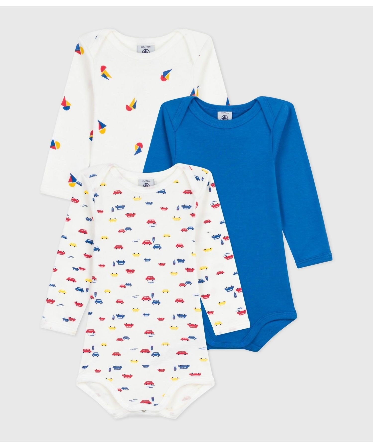 Боди с длинными рукавами (комплект из 3 предметов) PETIT BATEAU, Multicolor 1