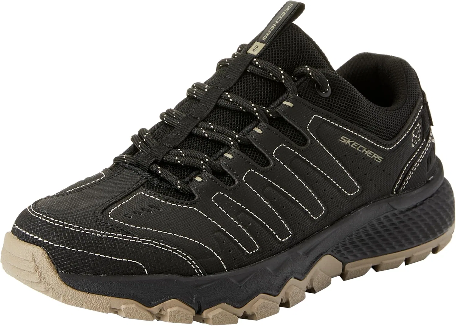 Мужские низкие треккинговые кроссовки Skechers Dynamite, Black Synthetic Mesh Trim