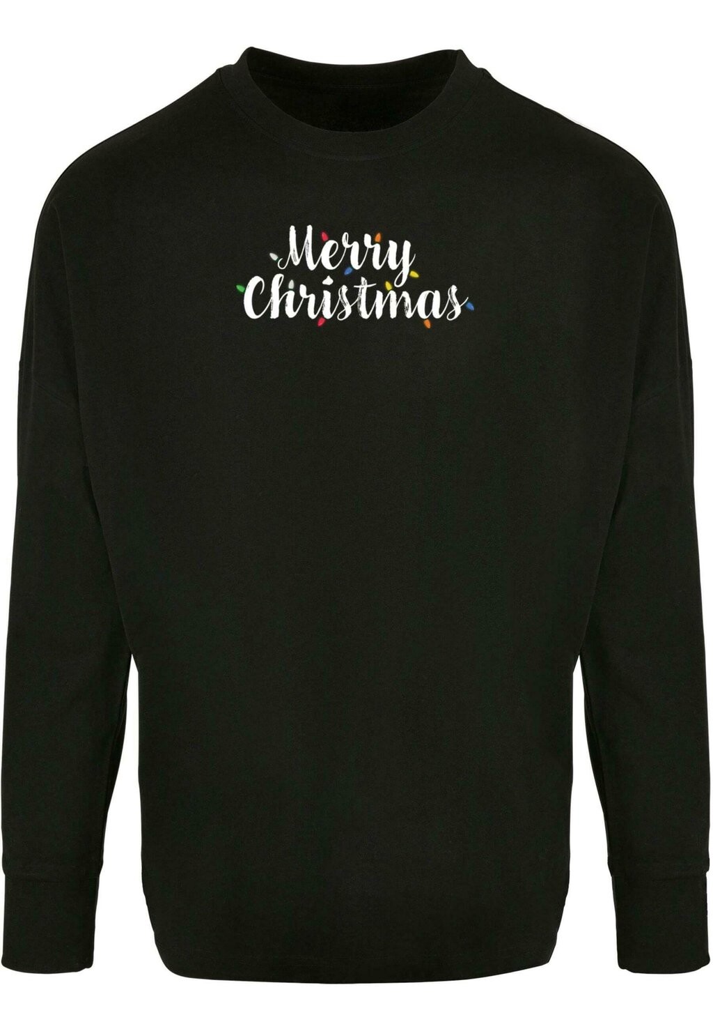 

Толстовка MERRY CHRISTMAS LIGHTS CUT ON SLEEVE Merchcode, черный