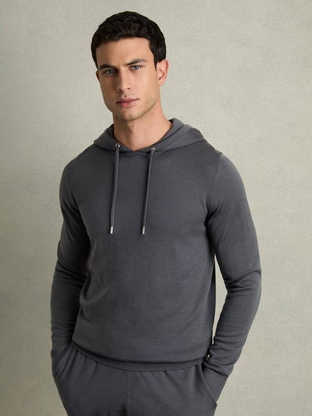

Толстовка оверсайз из голландской шерсти Reiss, цвет Blackend Blue