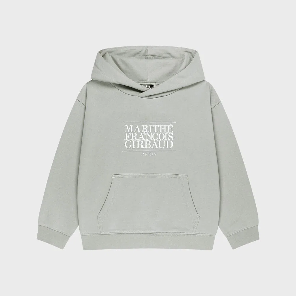 Детская худи Classic Logo светло-серого цвета от Marithé Kids — фото 2