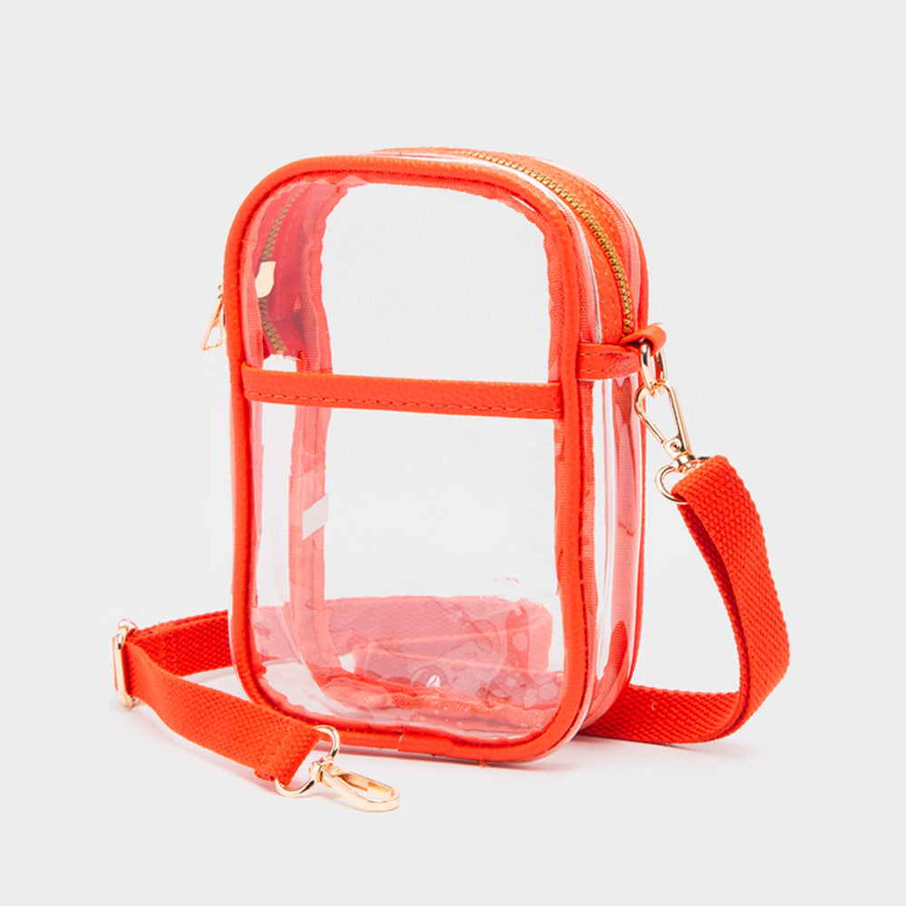 

Прозрачная прямоугольная сумка через плечо из искусственной кожи FASHNZFAB, оранжевый