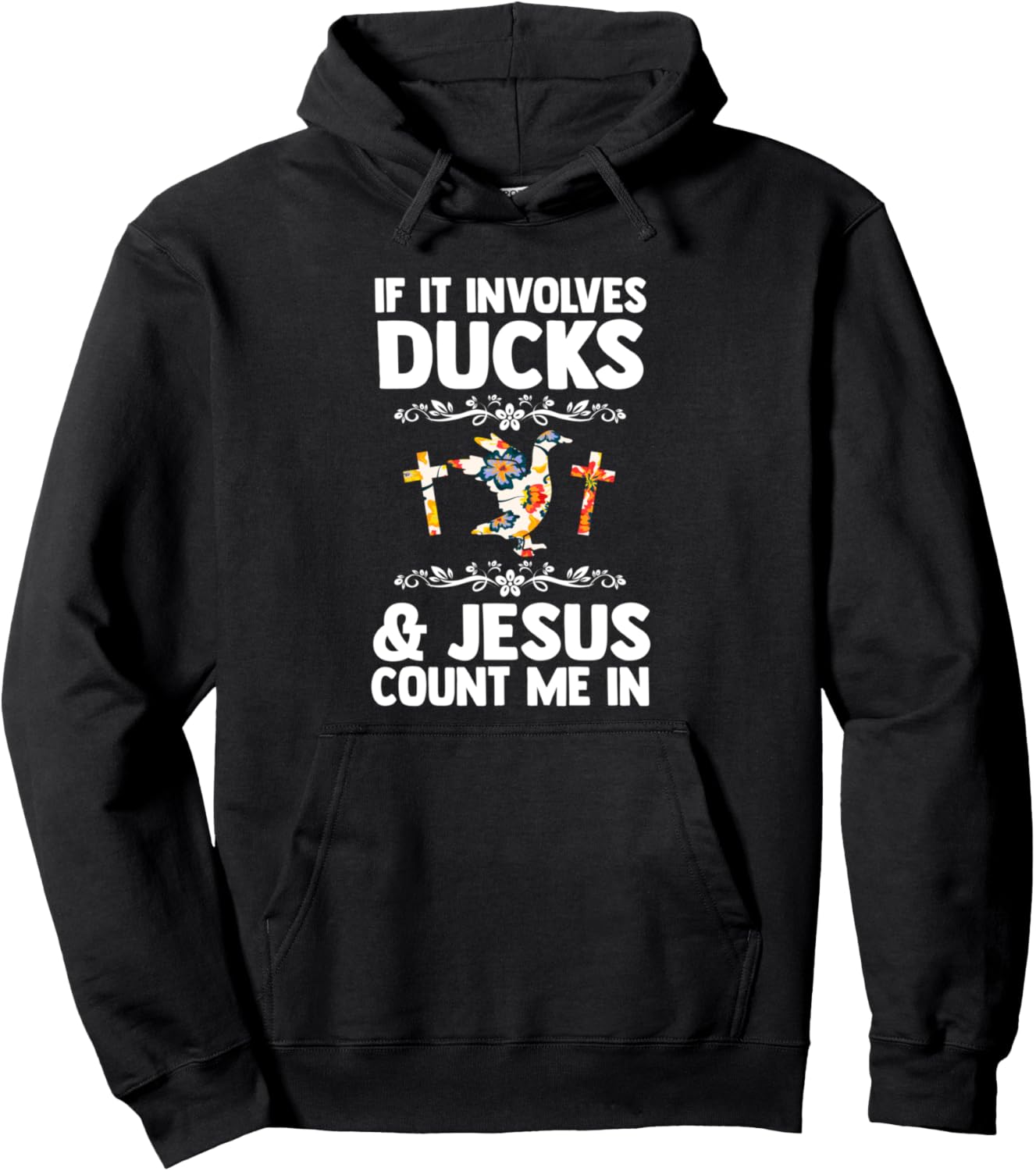 

Худи «Утки и Иисус, посчитай меня уткой» Jesus & Bible Gift, черный