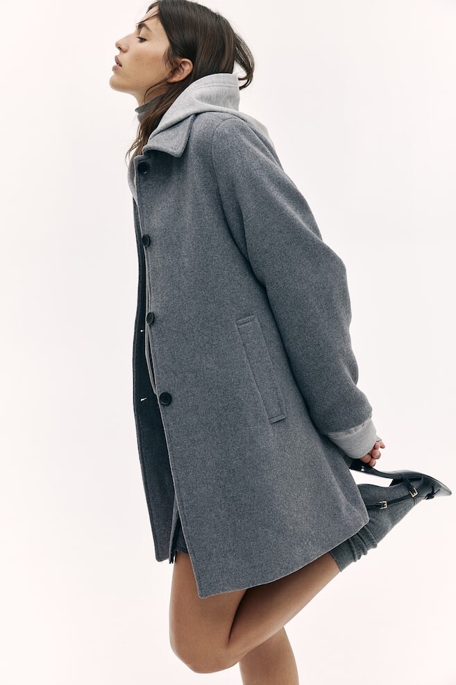 

Пальто длиной до колена H&M, серый