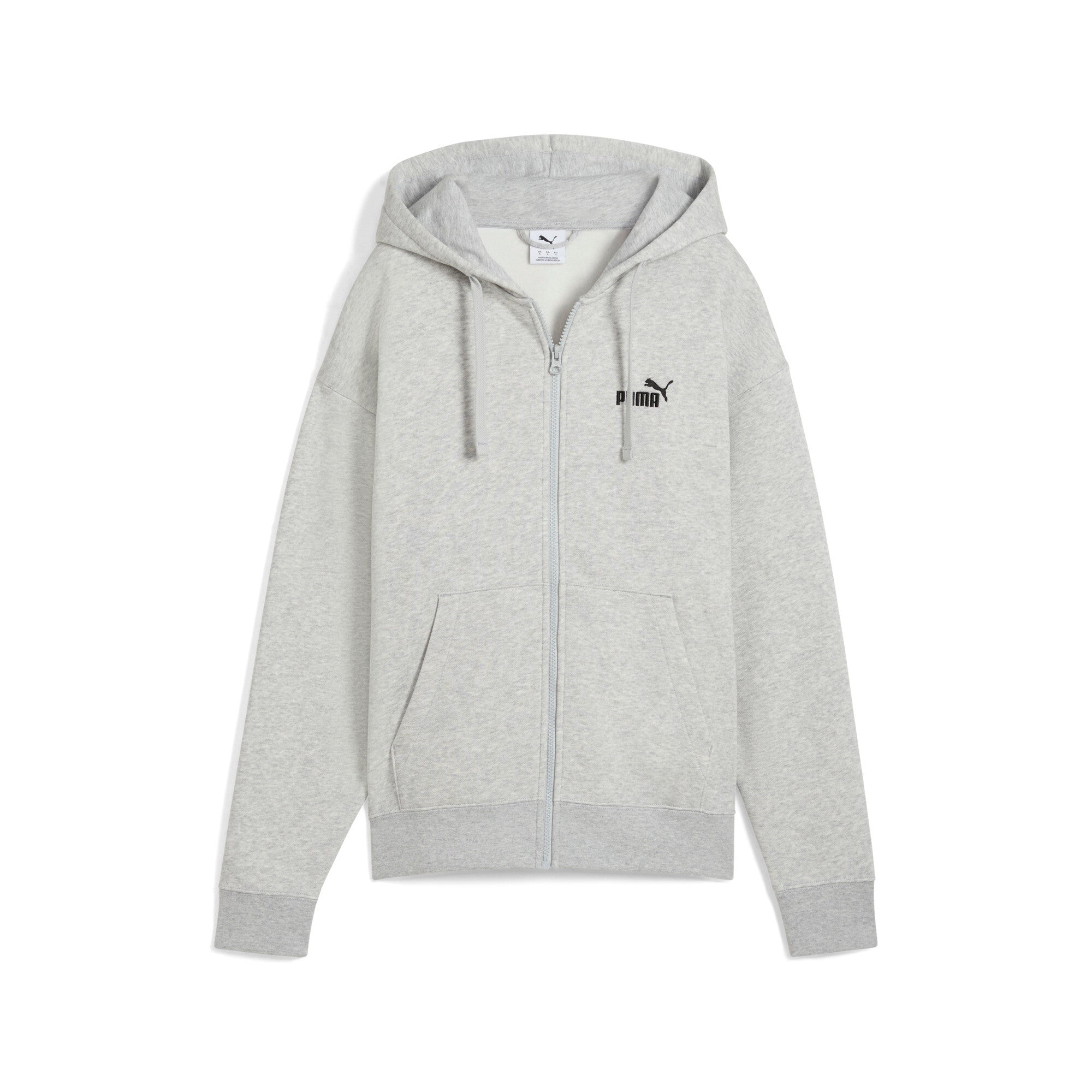 

PUMA Женская толстовка Essentials Small No. 1 Logo Fleece Comfort с капюшоном на молнии, цвет light gray heather