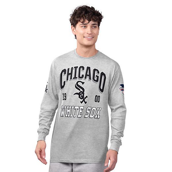 

Мужской набор из двух футболок heather gray/black chicago white sox: лонгслив и шортслив Starter
