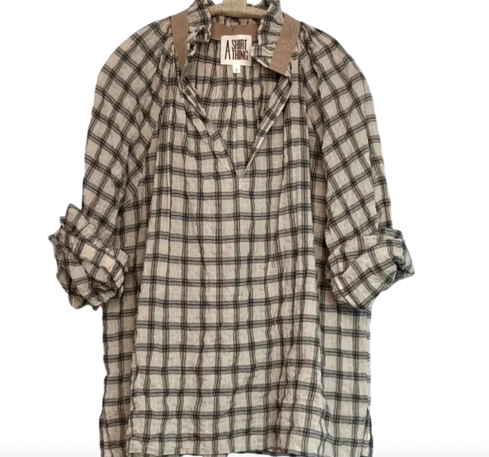

Рубашка Josephine Plaid цвета слоновой кости A SHIRT THING