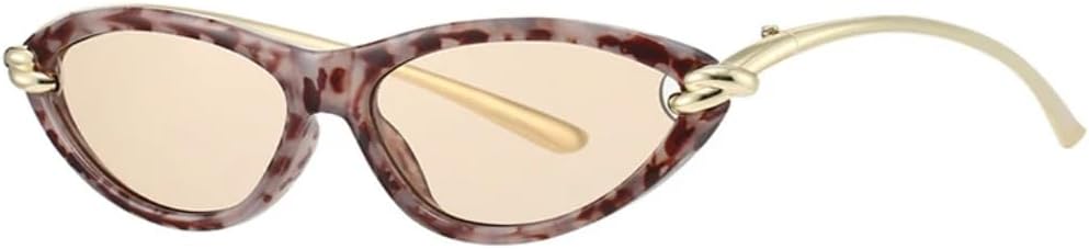 

Модные солнцезащитные очки «кошачий глаз» конфетного цвета для женщин, овальные, с полой внутренней поверхностью, защита от УФ-излучения UV400 для мужчин HHZZYVY, Pattern Champagne