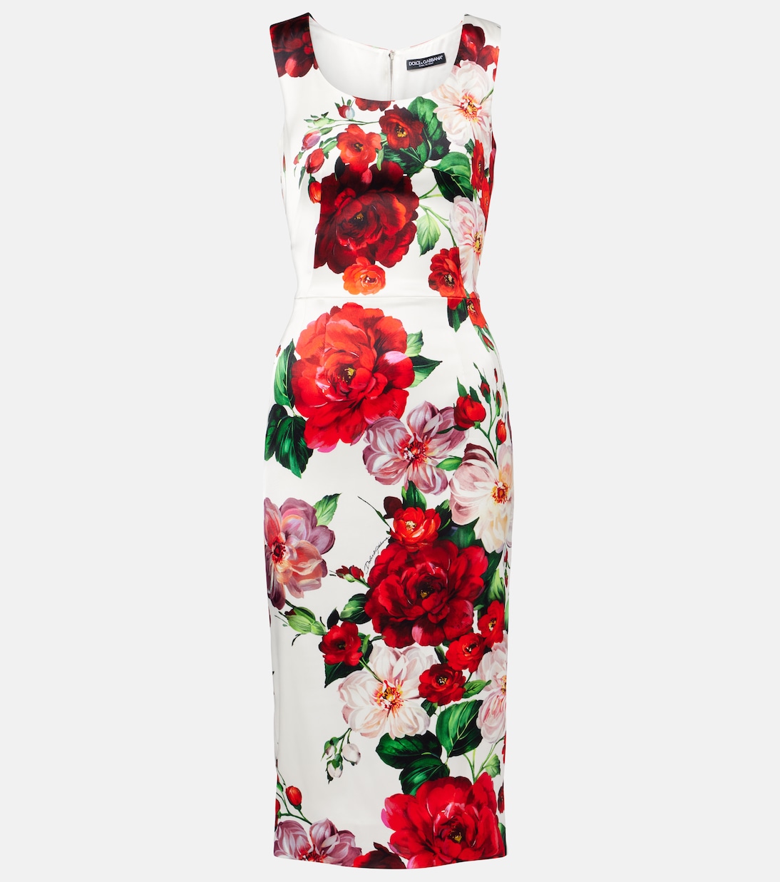 

Платье миди с цветочным принтом Dolce&Gabbana, B.Rose Antiche F.Bco
