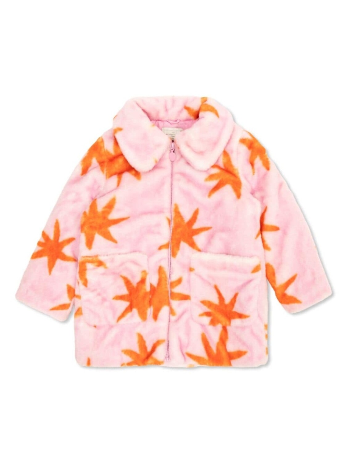 

Stella McCartney Kids пальто с узором из листьев, розовый