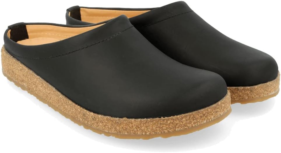 

Унисекс сабо HAFLINGER Phillip из премиальной кожи для дома и улицы, черный